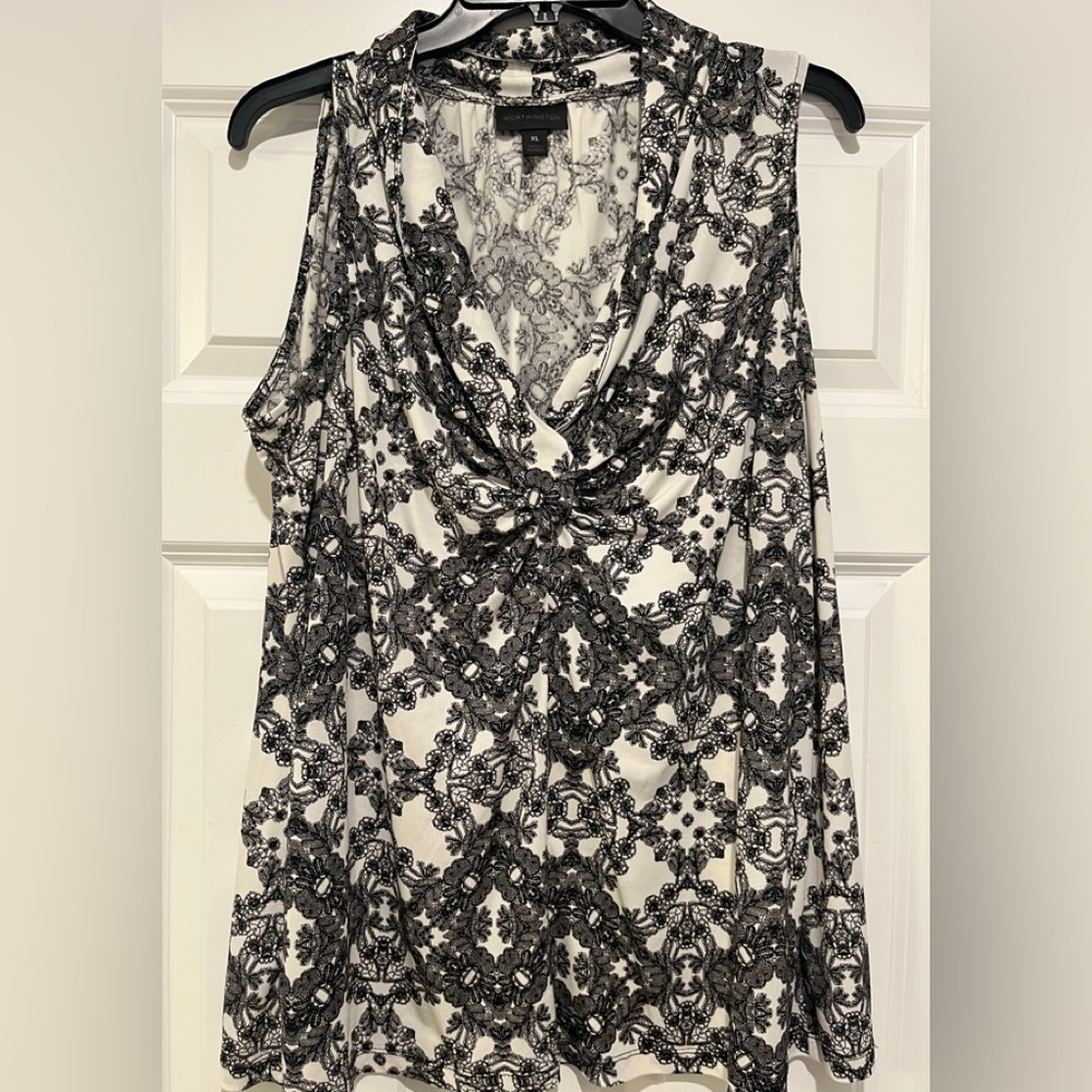 Worthington Black and White Lace Blouse